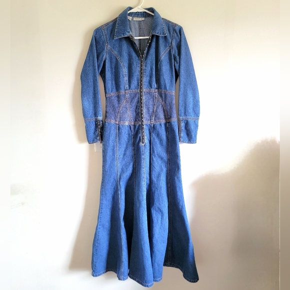 Womens Sz 6 Jeanology Vintage Western Denim Dress ZERO FLAWS 100% Cotton - Picture 2 of 16